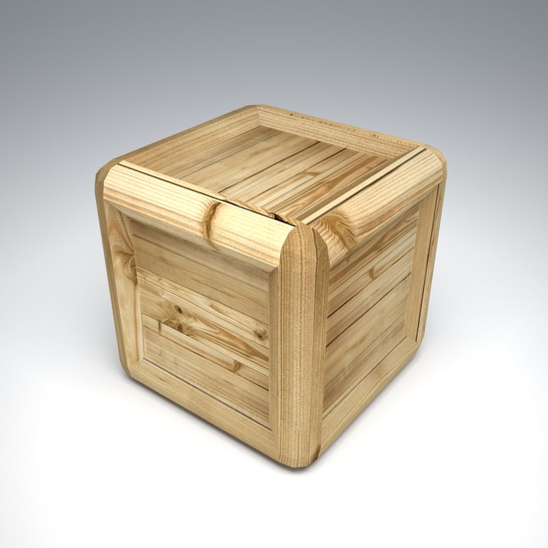 wooden box obj
