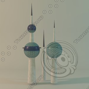 3d kuwait towers