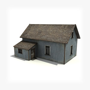 3d model of old wooden house