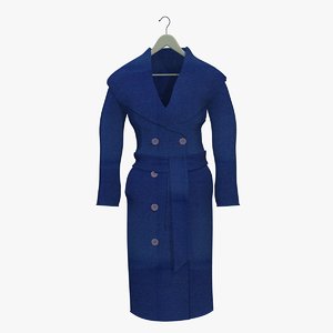 womans blue coat hanger 3d obj