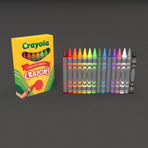 3d crayon colors paper model