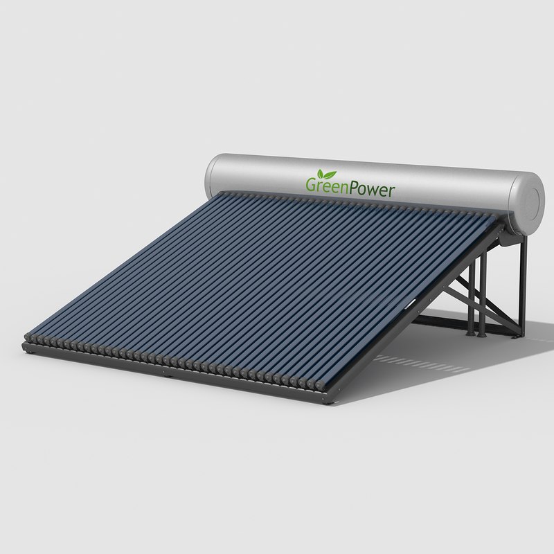 3d solar water heater model