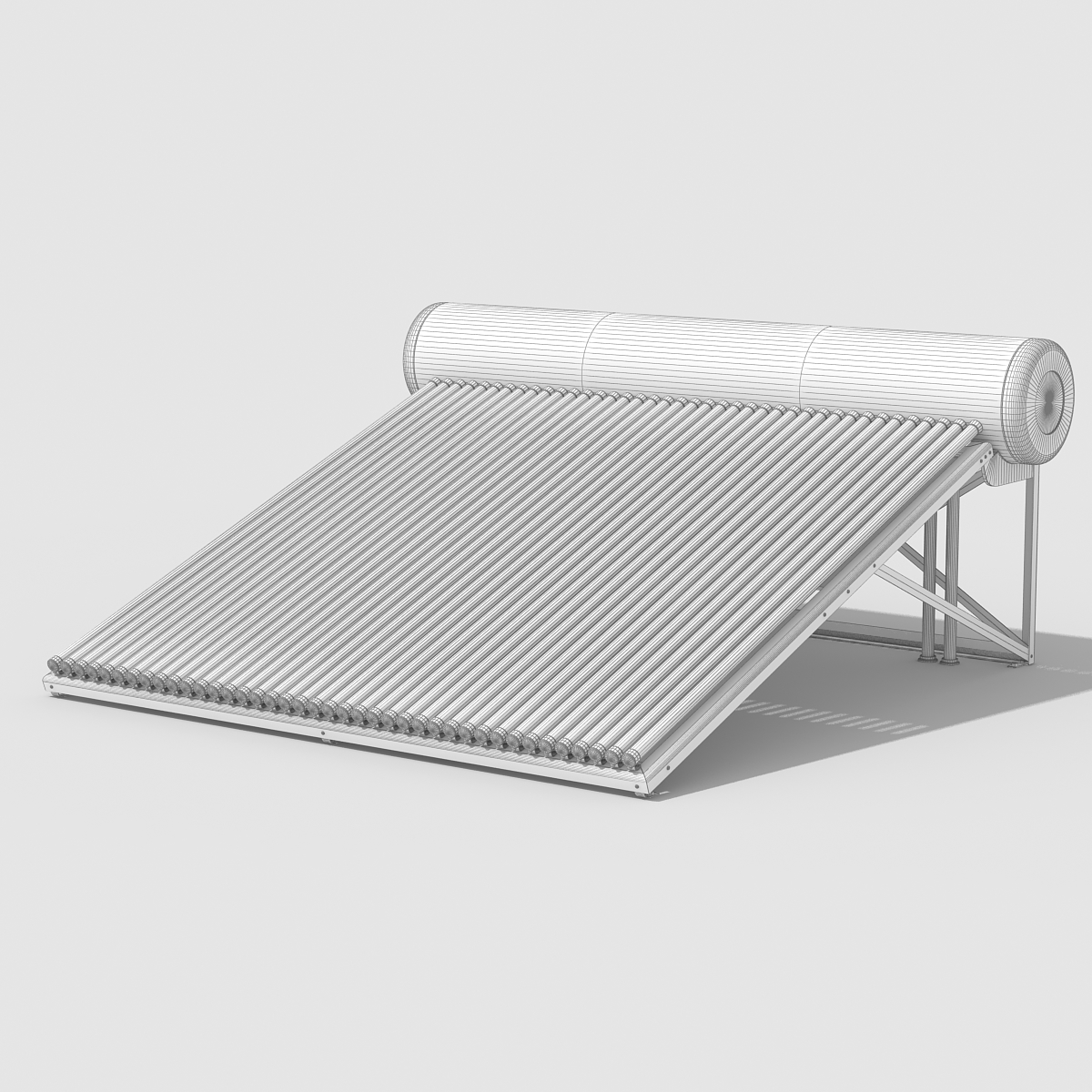 3d solar water heater model