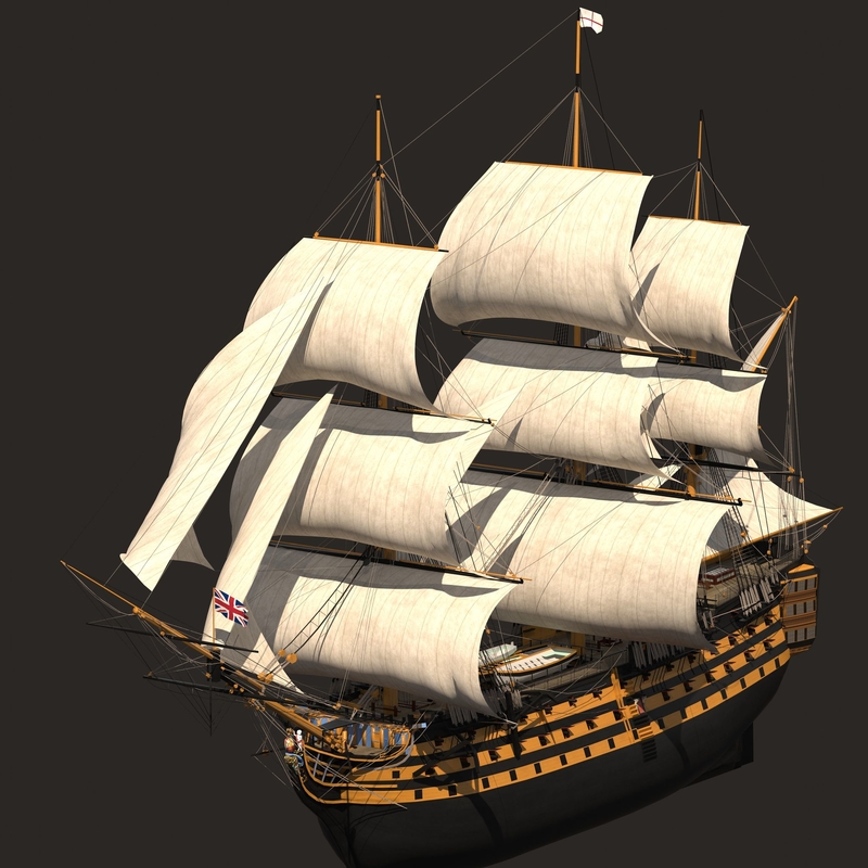 3d model hms victory ship lite