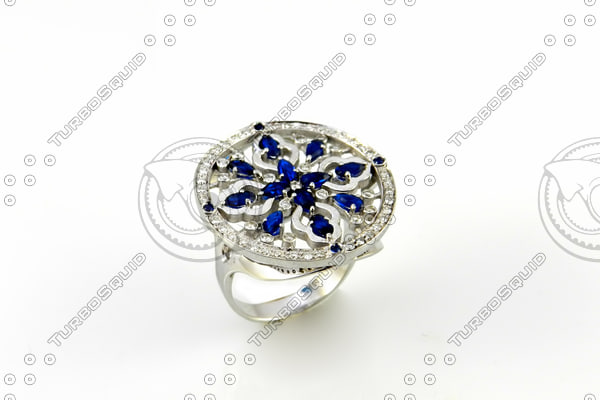 3d ring sapphire drops model