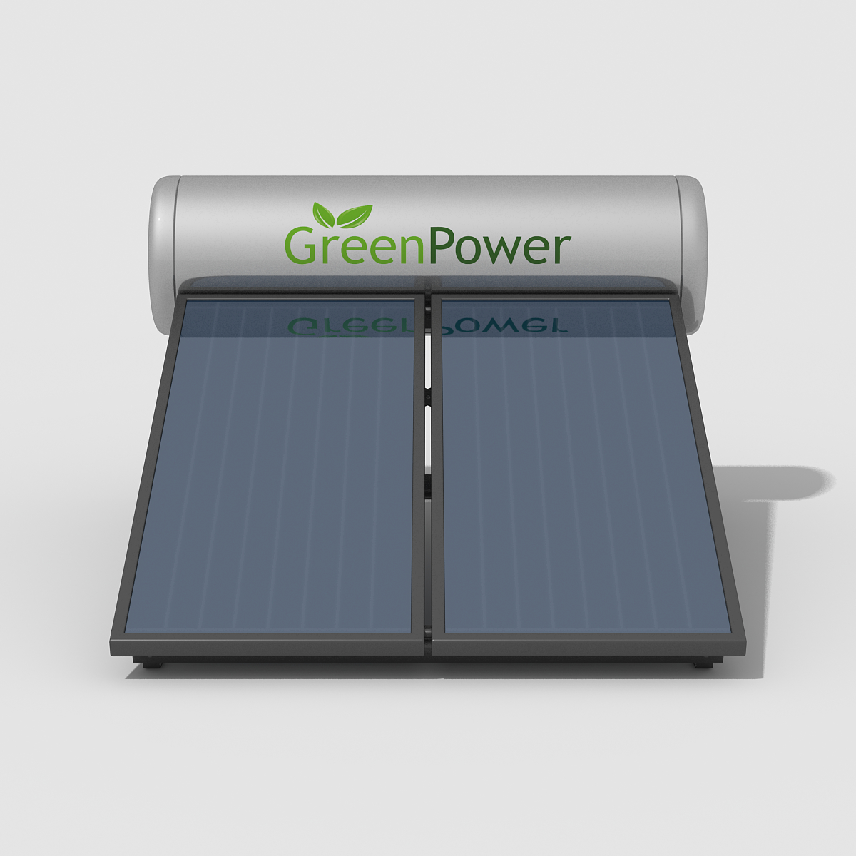 3d solar water heater panel model