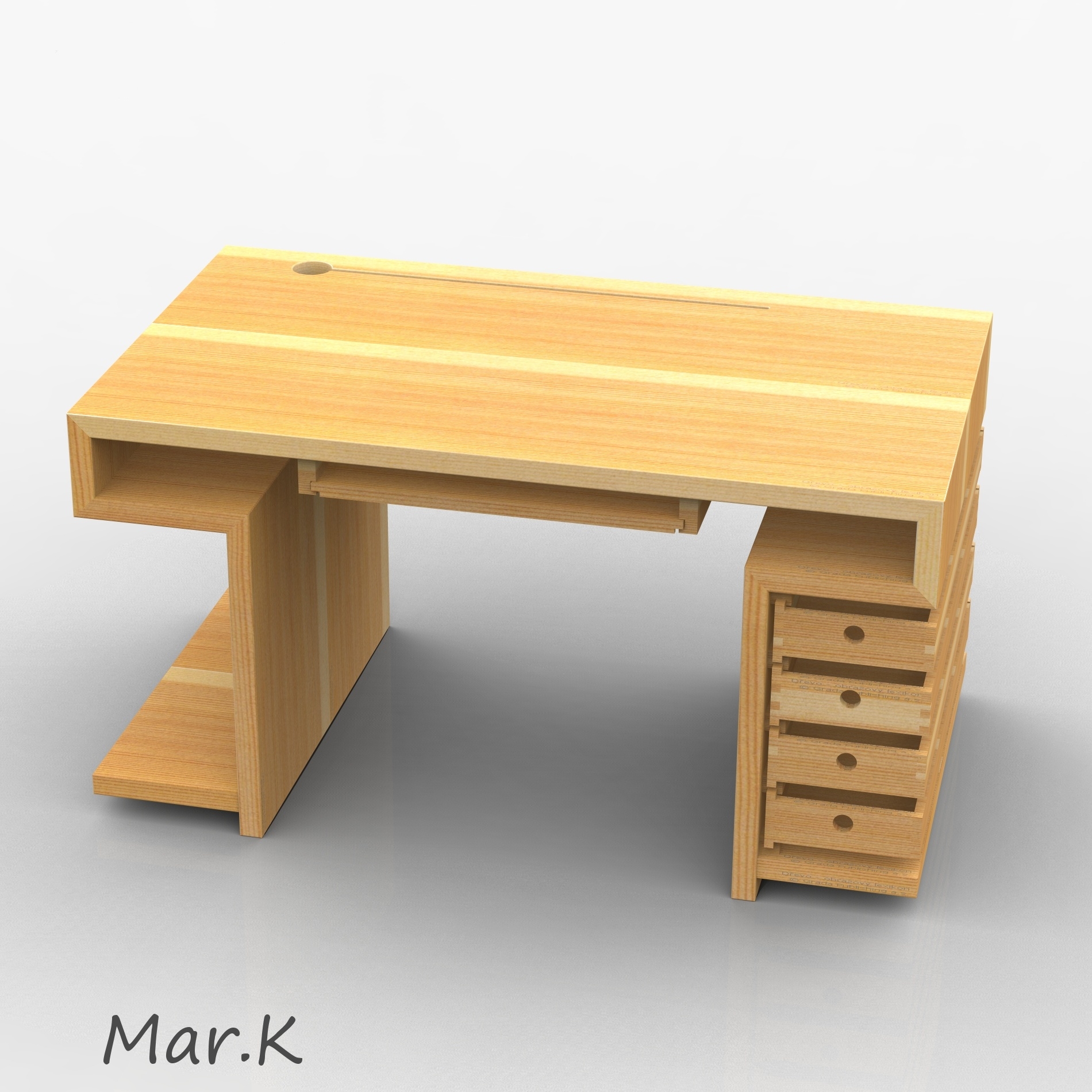 Wooden Computer Table 3d 3ds