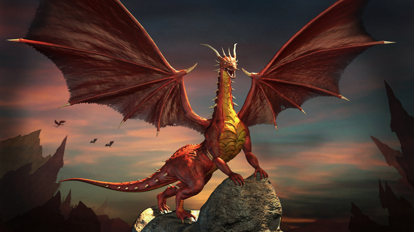 dragon fantasy 3d obj