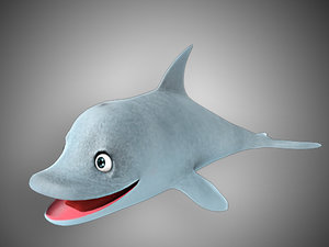 3d model dolphin cartoon character uni