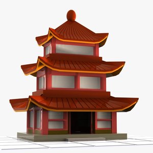 3ds cartoon chinese house