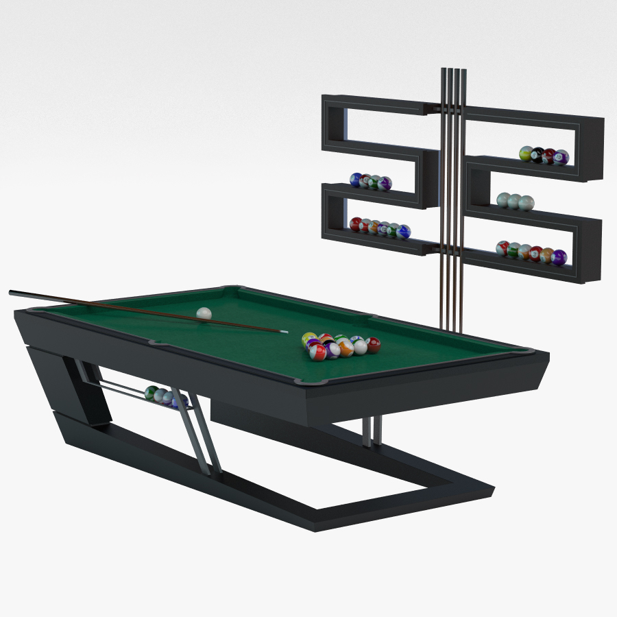 3d model modern pool table