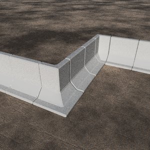 free elements t-wall barriers 3d model