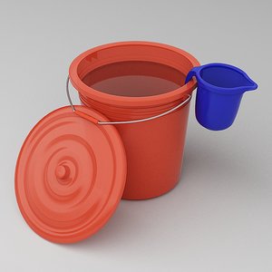 plastic bucket lid mug 3d model