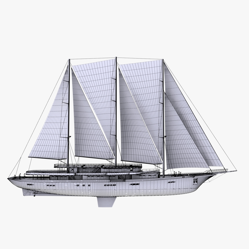 3d model of sailboat yacht sail