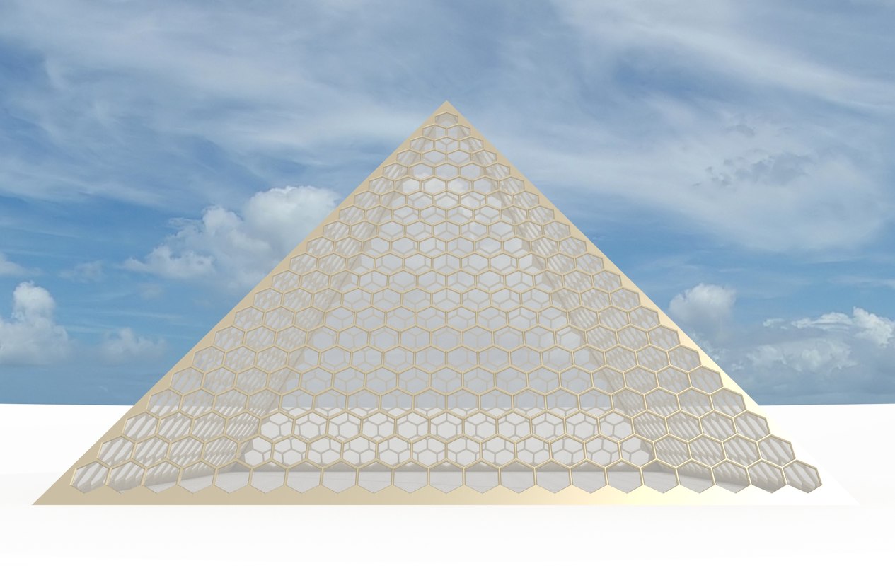 big hexagon pyramid 3d model