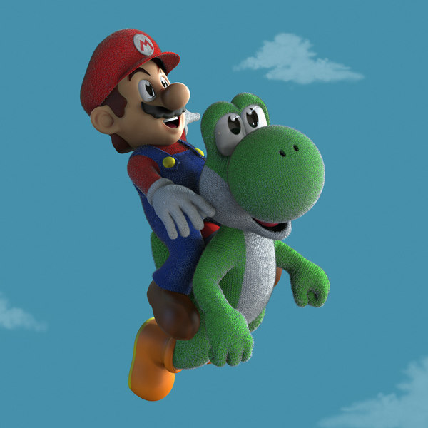 mario yoshi 3d obj