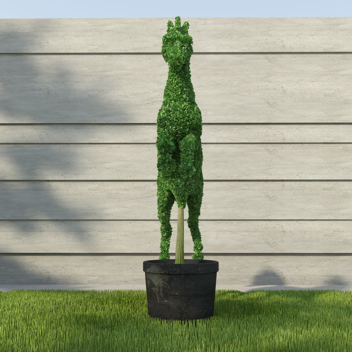 horse topiary sculpture 3d model