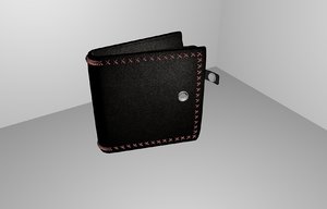 3d model leather wallet