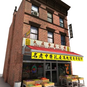 3d model china town building