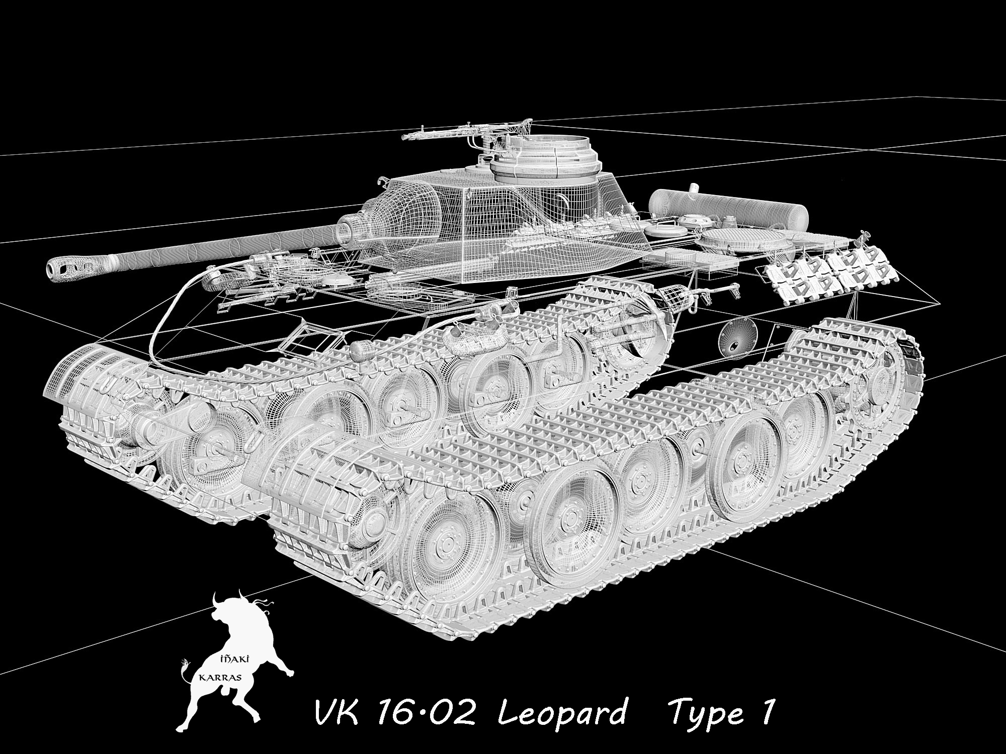 3d model tank vk leopard