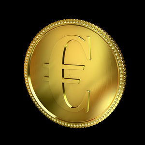 3d euro golden coin