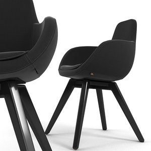 scoop chair black 3d model