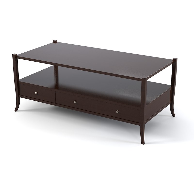 3d Baker Barbara Barry Baker Barbara Barry 3555 Three Drawer Coffee Table