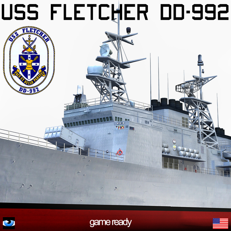 uss fletcher dd-992 dd 3ds