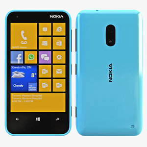 nokia lumia 620 blue 3d model
