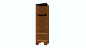 3d wooden shelves