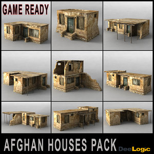 afghan houses pack 3d model