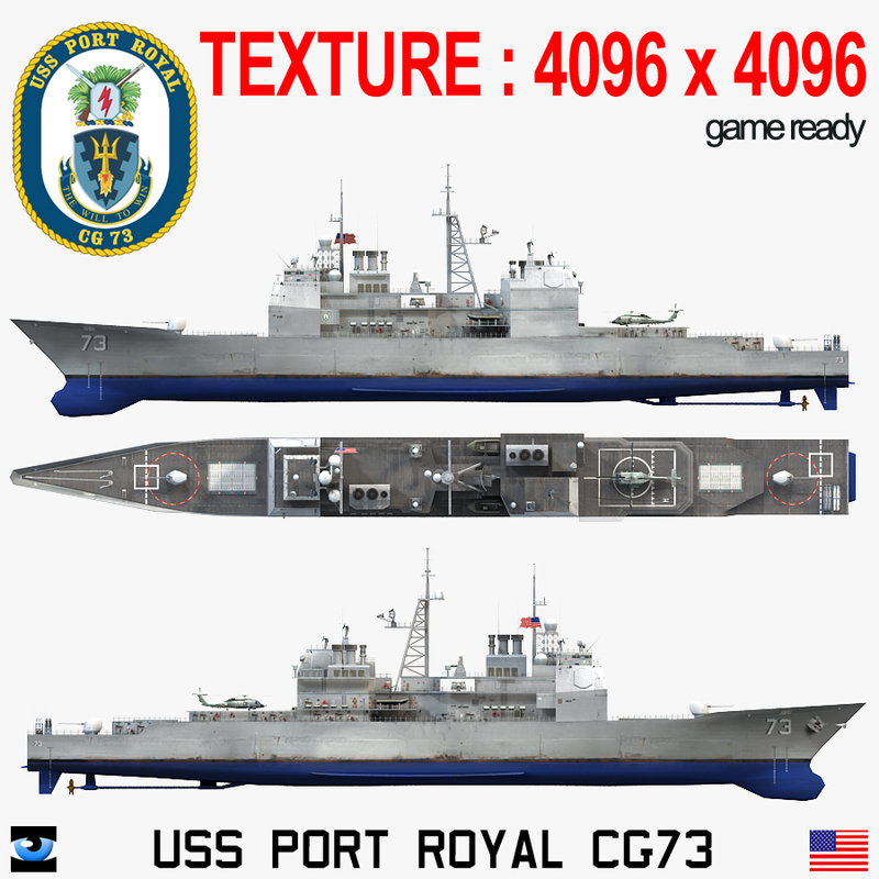 uss port royal cg-73 3d 3ds