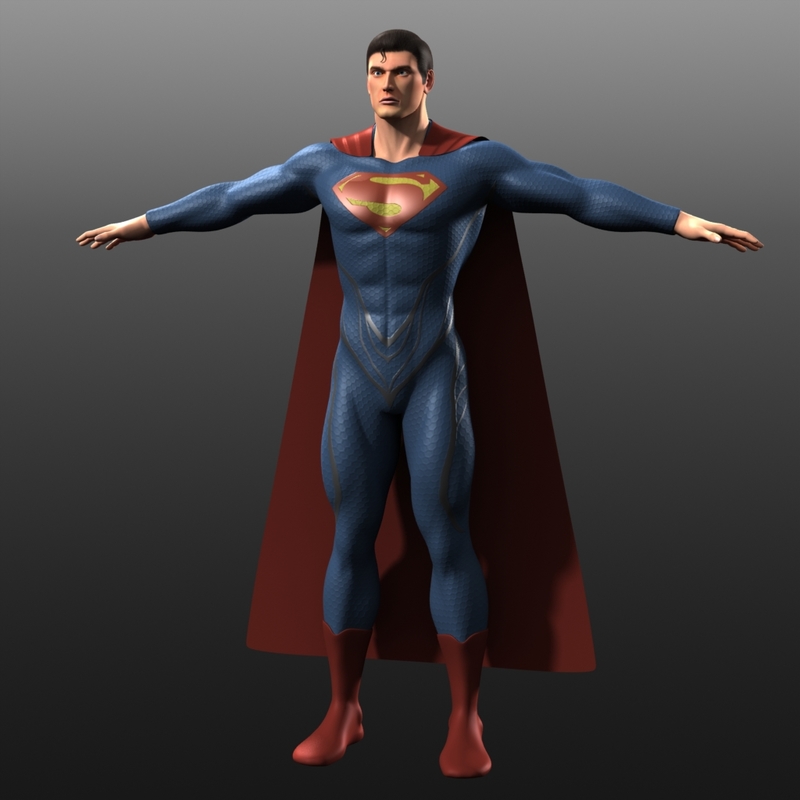 Original Superman Costumes Man 3d Model