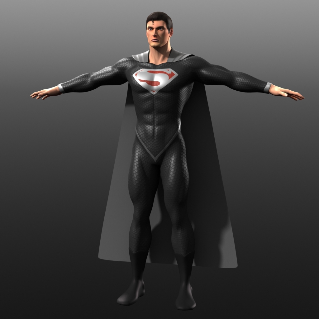 original superman costumes man 3d model