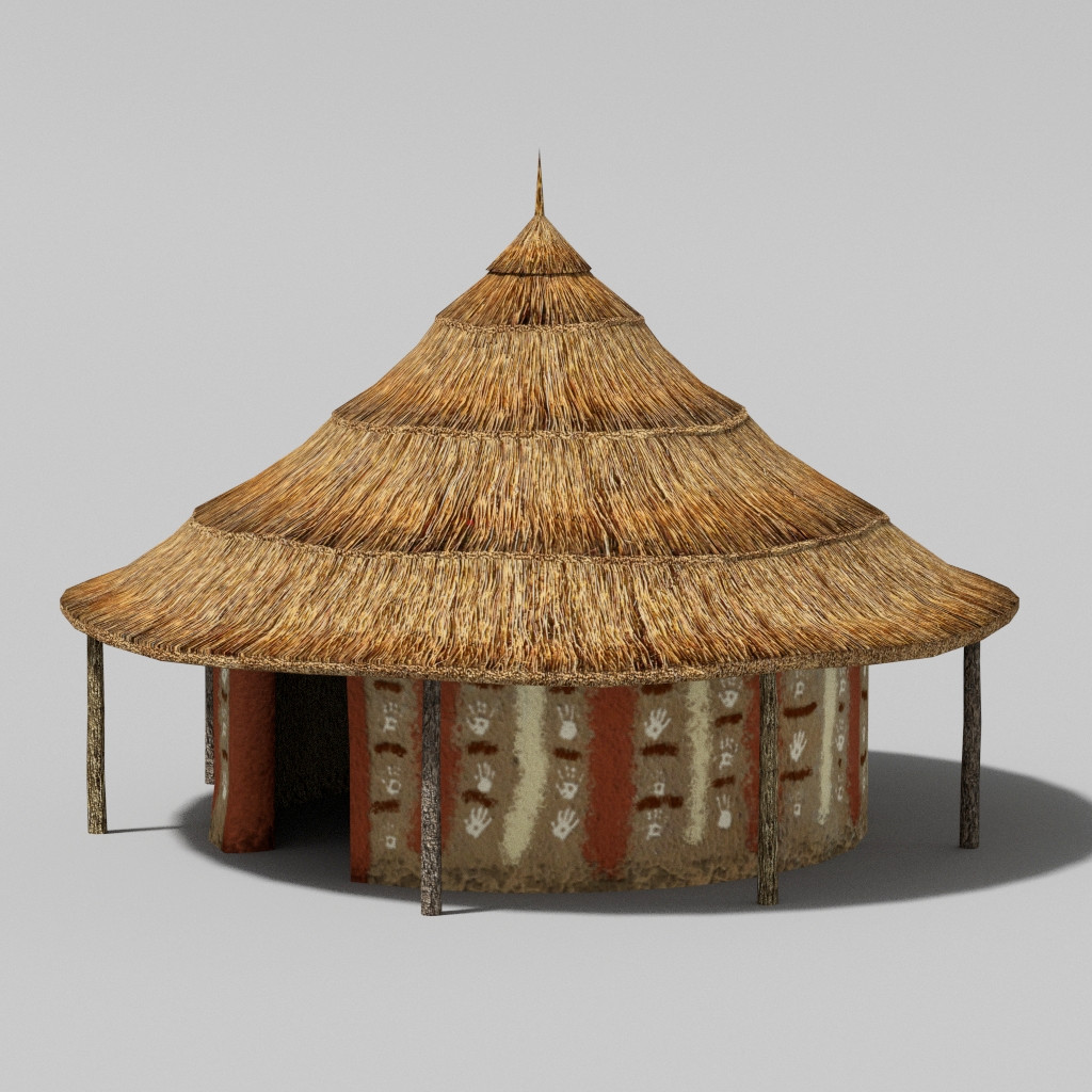 blender hay free model 3d 3ds 3d african hut