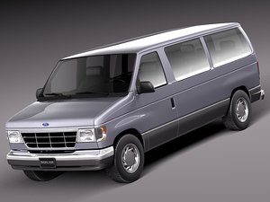 usa van passenger 2000 3d model