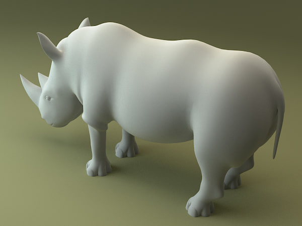 3d rhinoceros