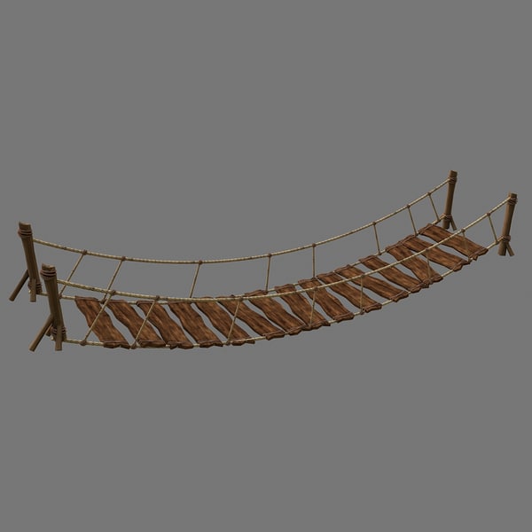 wood suspension bridge 3d max