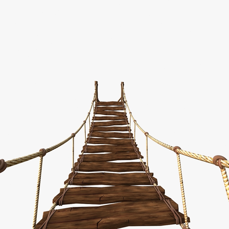 wood suspension bridge 3d max