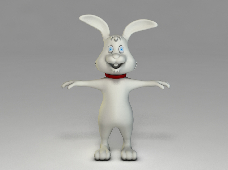 兔子(rigged)3d模型