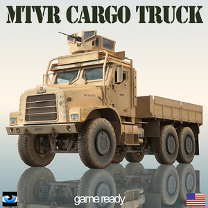 oshkosh mtvr military cargo truck 3d model