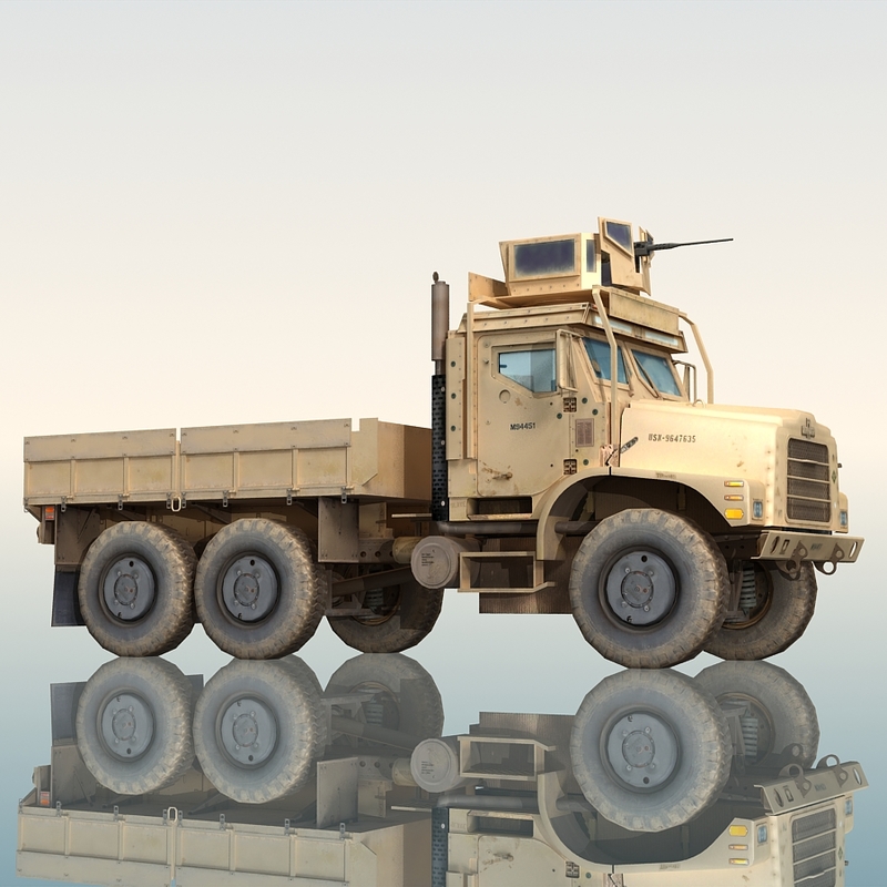 oshkosh mtvr military cargo truck 3d model