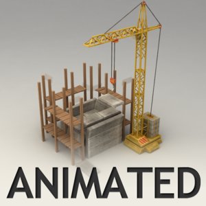 3d tower crane animation place model