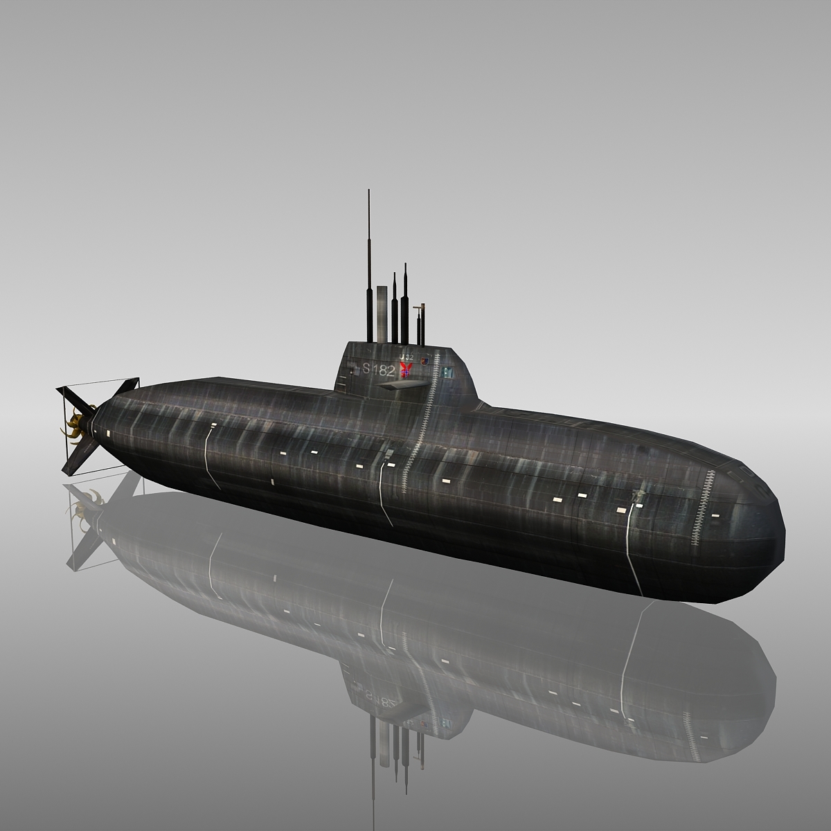 3d model type 212 submarine u32