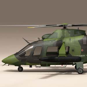 3d c4d aw109 helicopter