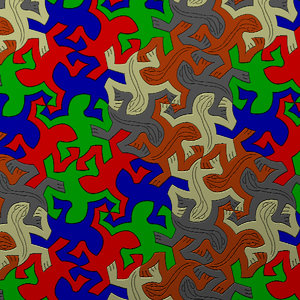 3d model of escher lizard pattern