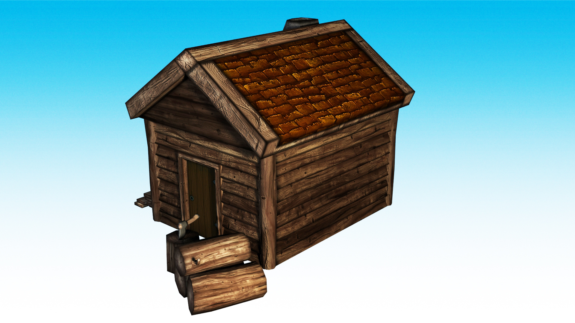 lumber jack hut low poly3d模型