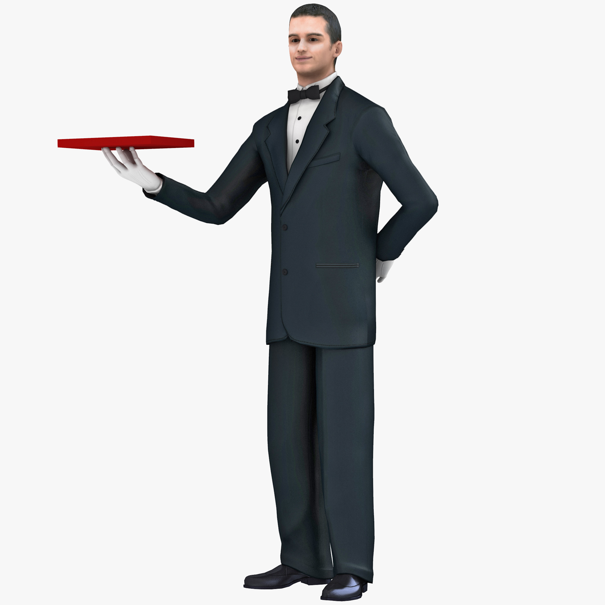 3d waiter 3 man model