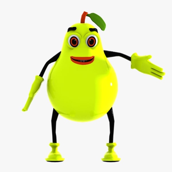 3d pear character