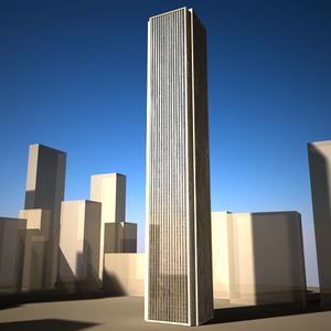 3d model aon center building skyscraper